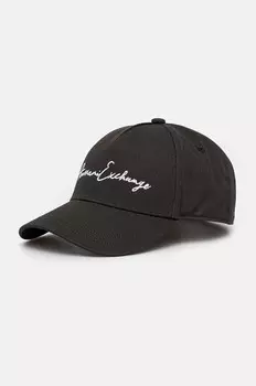 Хлопковая бейсболка Armani Exchange, зеленый