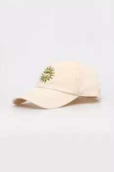 Хлопковая бейсболка Billabong, бежевый