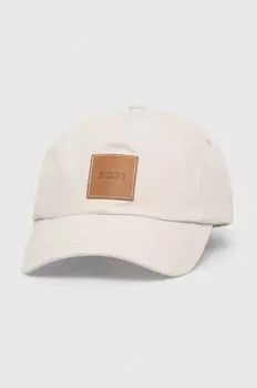 Хлопковая бейсболка Boss, бежевый
