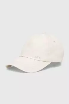 Хлопковая бейсболка Boss, бежевый