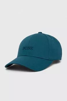 Хлопковая бейсболка Boss, бирюзовый