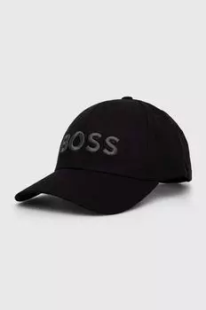 Хлопковая бейсболка Boss, черный