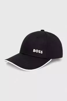 Хлопковая бейсболка Boss Green, черный