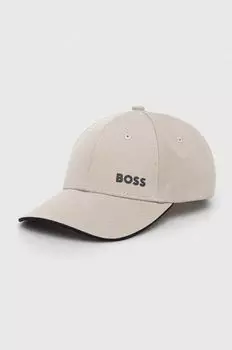 Хлопковая бейсболка Boss Green, серый