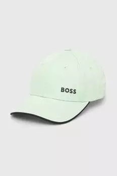 Хлопковая бейсболка Boss Green, зеленый