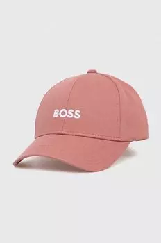 Хлопковая бейсболка Boss, розовый