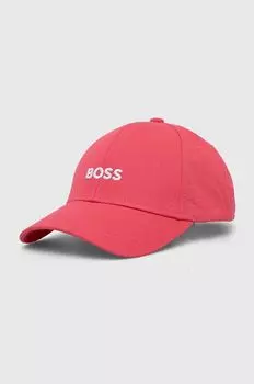 Хлопковая бейсболка Boss, розовый