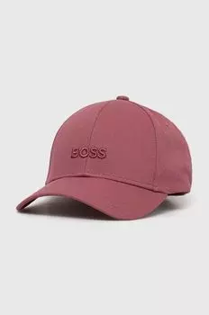 Хлопковая бейсболка Boss, розовый