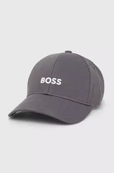 Хлопковая бейсболка Boss, серый