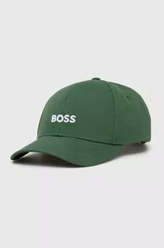 Хлопковая бейсболка Boss, зеленый