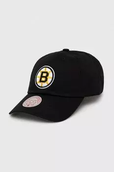 Хлопковая бейсболка Boston Briuns Mitchell&Ness, черный