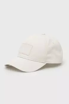 Хлопковая бейсболка Calvin Klein, бежевый