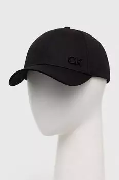 Хлопковая бейсболка Calvin Klein, черный