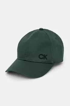 Хлопковая бейсболка Calvin Klein, зеленый