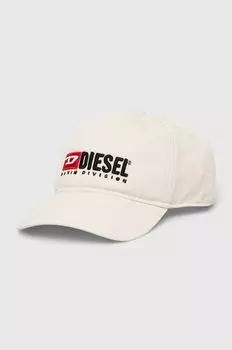 Хлопковая бейсболка Diesel, бежевый