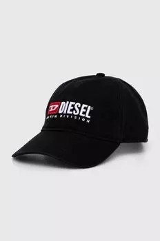 Хлопковая бейсболка Diesel, черный