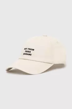 Хлопковая бейсболка Drle de Monsieur La Casquette Slogan, бежевый