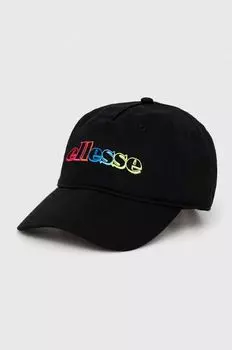 Хлопковая бейсболка Ellesse, черный