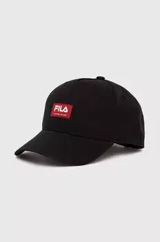 Хлопковая бейсболка Fila, черный