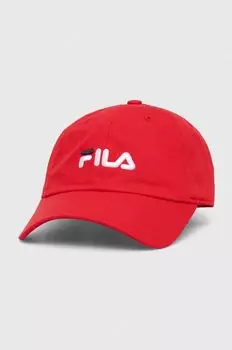 Хлопковая бейсболка Fila, красный