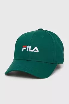 Хлопковая бейсболка Fila, зеленый
