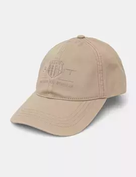 Хлопковая бейсболка Gant, бежевый