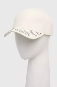 Хлопковая бейсболка Guess, бежевый