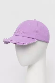 Хлопковая бейсболка Guess, фиолетовый