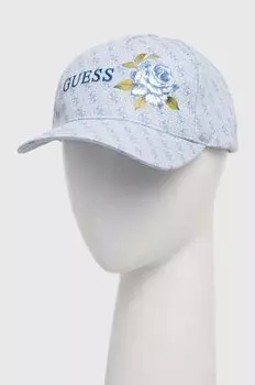 Хлопковая бейсболка Guess, синий