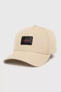 Хлопковая бейсболка Hugo, бежевый