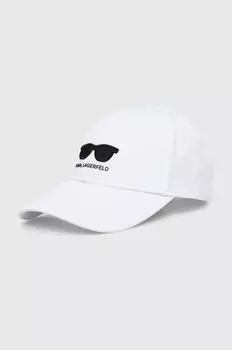 Хлопковая бейсболка Karl Lagerfeld, белый