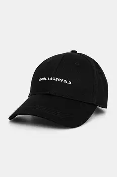 Хлопковая бейсболка Карла Лагерфельда Karl Lagerfeld, черный
