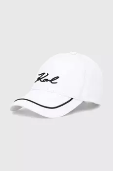 Хлопковая бейсболка Карла Лагерфельда Karl Lagerfeld, белый