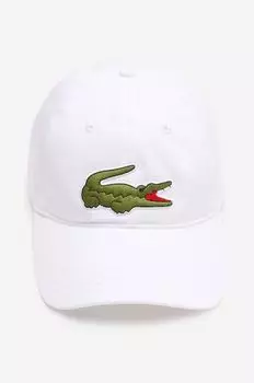 Хлопковая бейсболка Lacoste, белый