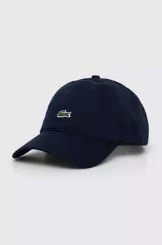Хлопковая бейсболка Lacoste, темно-синий