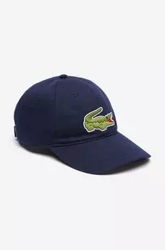 Хлопковая бейсболка Lacoste, темно-синий