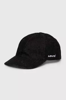 Хлопковая бейсболка Levi's, черный
