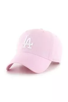 Хлопковая бейсболка Los Angeles Dodgers 47 brand, розовый