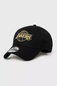 Хлопковая бейсболка Los Angeles Lakers New Era, черный