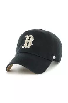Хлопковая бейсболка MLB Boston Red Sox 47 brand, черный