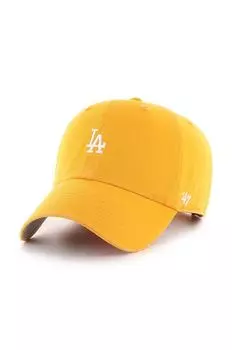 Хлопковая бейсболка MLB Los Angeles Dodgers 47brand, желтый