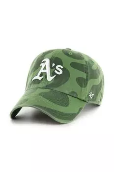 Хлопковая бейсболка MLB Oakland Athletics 47 brand, зеленый