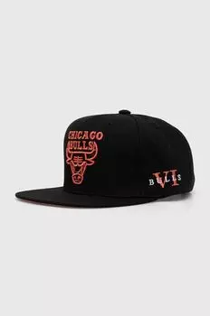 Хлопковая бейсболка NBA CHICAGO BULLS Mitchell&Ness, черный