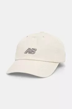 Хлопковая бейсболка New Balance, бежевый