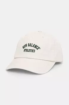 Хлопковая бейсболка New Balance, бежевый