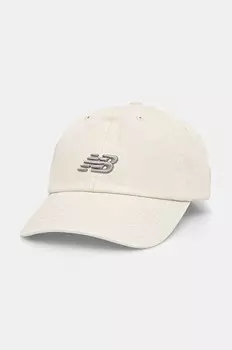 Хлопковая бейсболка New Balance, бежевый