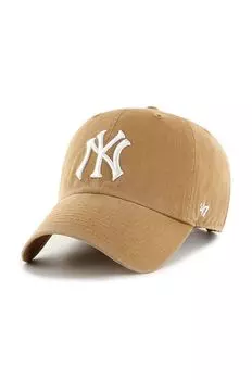 Хлопковая бейсболка New York Yankees 47 brand, бежевый
