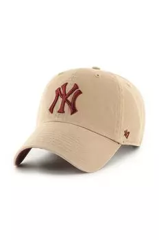 Хлопковая бейсболка New York Yankees 47 brand, бежевый