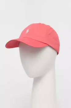 Хлопковая бейсболка Polo Ralph Lauren, розовый