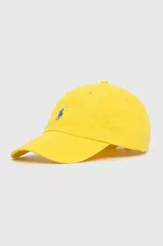 Хлопковая бейсболка Polo Ralph Lauren, желтый